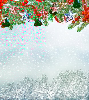 Winter background with Christmas toys photo