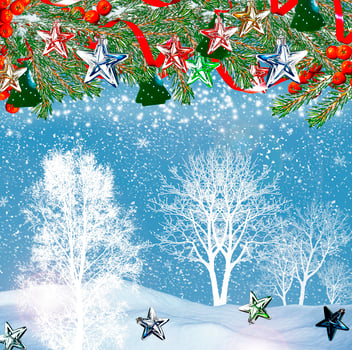 winter Landscape. Christmas card. photo