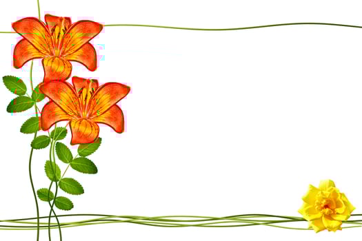 The buds of flowers roses. Holiday card photo