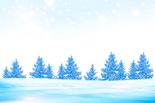 forest in the frost. Winter landscape. Snow covered trees. photo