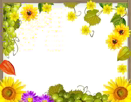 Frame of flowers and foliage photo