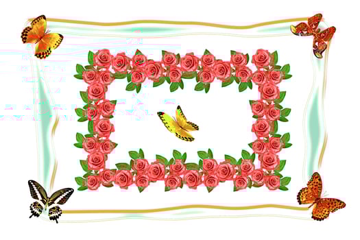 The buds of flowers roses. Holiday card photo