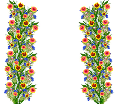 Bouquet of colorful flowers of Gaillardia. delicate flowers isolated on white background photo