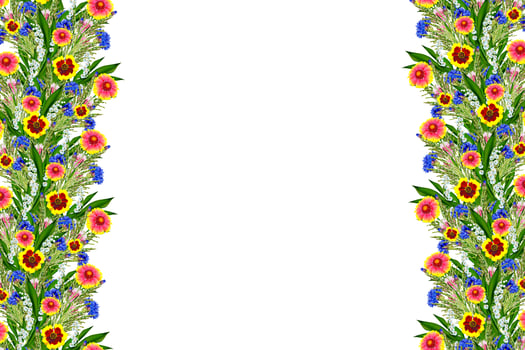 Bouquet of colorful flowers of Gaillardia. delicate flowers isolated on white background photo