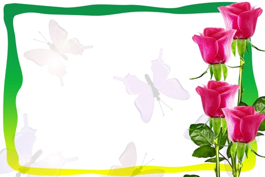The buds of flowers roses. Holiday card photo