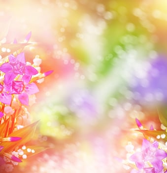 spring landscape with flowers lily of the valley photo