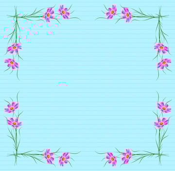 Branches of bright colorful flowers cosmos. Summer background. photo