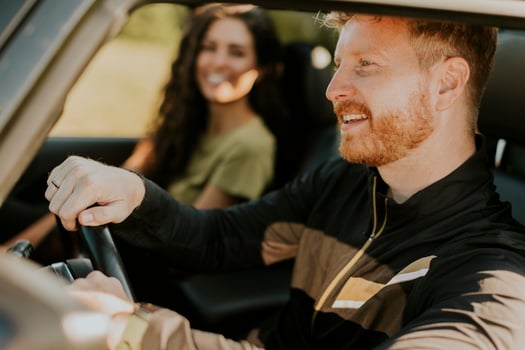 Couple having fun on roadtrip photo