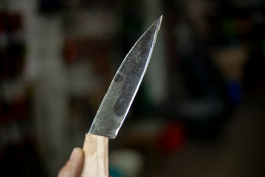 Knife blade. Homemade knife. Steel sheet. photo