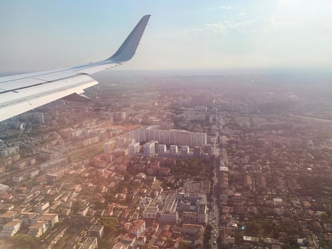 Airplane Window View on Earth Toulouse City 14 photo