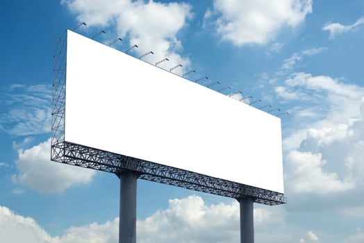Billboard blank with blue sky for outdoor advertising poster photo