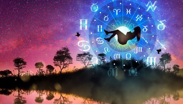 Zodiac wheel. Astrology concept. photo