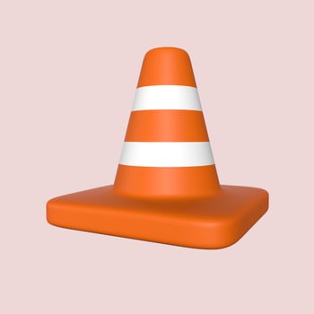 3D Traffic Cone Illustration Design photo