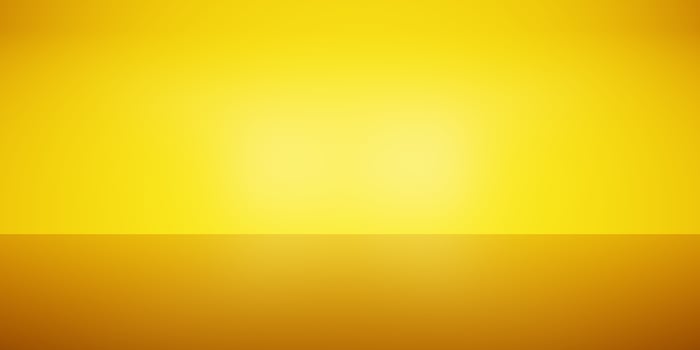 3d rendering of empty yellow abstract bright minimal background. Summer concept. Scene for advertising, cosmetic ads, show, technology, business, banner, food, fashion. Illustration. Product display photo