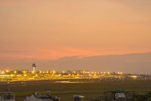 Ho Chi Minh city, Vietnam - FEB 20 2022 the international airport of Tan Son Nhat International Airport, the international airport in Saigon Ho Chi Minh city, southern Vietnam in night. photo
