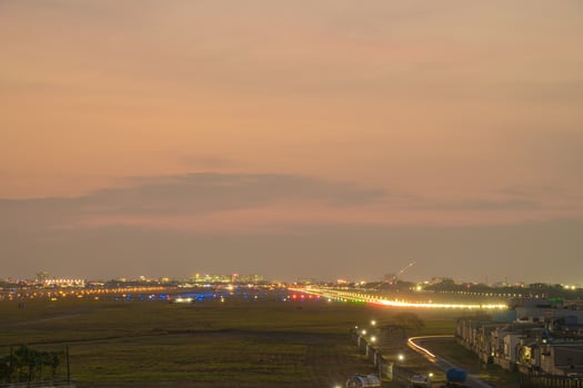 Ho Chi Minh city, Vietnam - FEB 20 2022 the international airport of Tan Son Nhat International Airport, the international airport in Saigon Ho Chi Minh city, southern Vietnam in night. photo