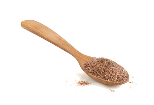 Cocoa powder with sugar isolated on white background photo