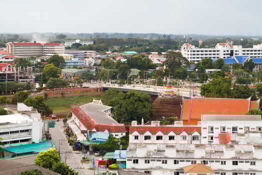 Aerial view with Phitsanulok transportation photo