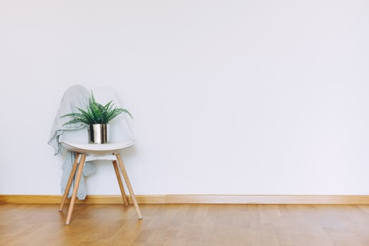 Interior in airy light scandinavian style mockup photo