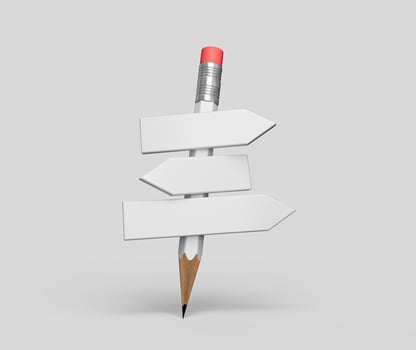 Pencil - Signpost back to school Concept 3d illustration photo