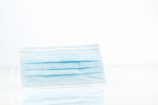 Medical face masks, Surgical mask virus protection on white photo