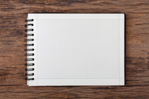 Blank empty notepad on wood background photo