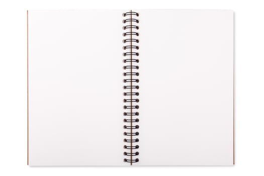 Blank empty notepad on white background photo