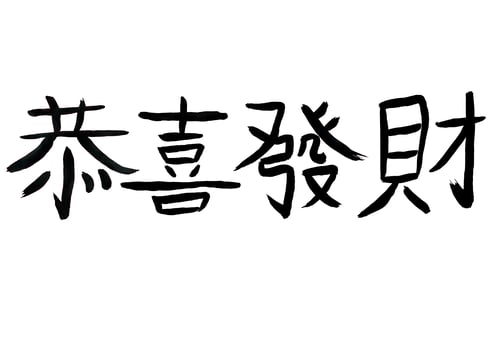 Calligraphy art of traditional chinese words photo