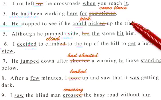 spelling check on English sentences photo