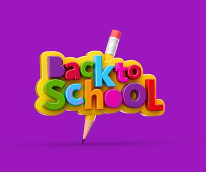 Back to school poster, banner design template. 3d illustration of Yellow pencil Education modern background photo