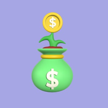 Stylized 3D Money Investment Illustration photo