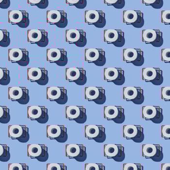 Seamless Pattern made of Toilet paper rolls. New Corona virus infection background. Pandemic panic concept. photo