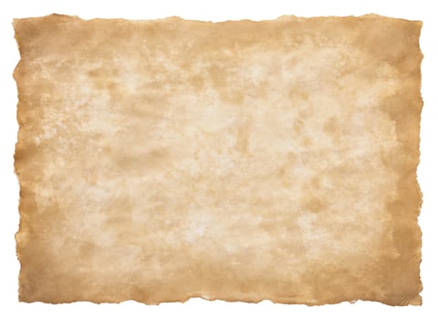 old parchment paper sheet vintage aged or texture isolated on white background photo