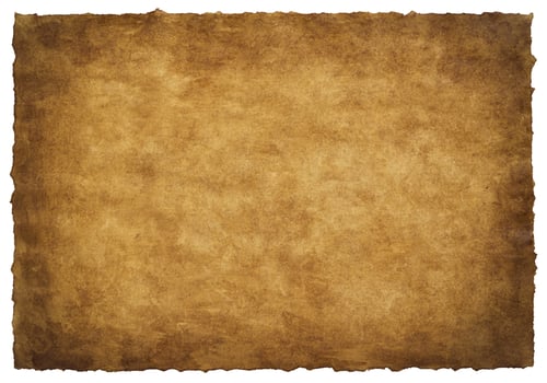 old parchment paper sheet vintage aged or texture isolated on white background photo