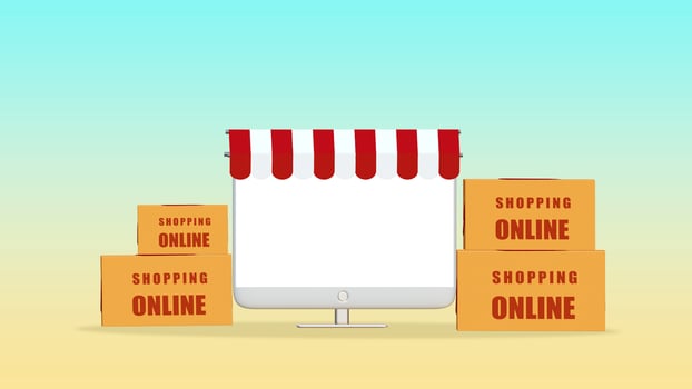 3D render object the concept of sale promotion and online marketing with clipping path photo