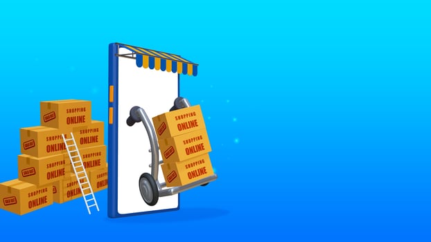 3D render object for the concept of sale promotion and online marketing photo