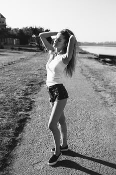 young beautiful girl posing photo