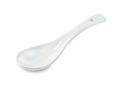 ceramic spoon isolated on white background ,include clipping path photo