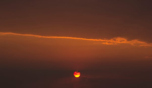sun is going down in the evening, the atmosphere is warm and romantic, the natural beauty of the countryside in Thailand changes the atmosphere every day is different. photo