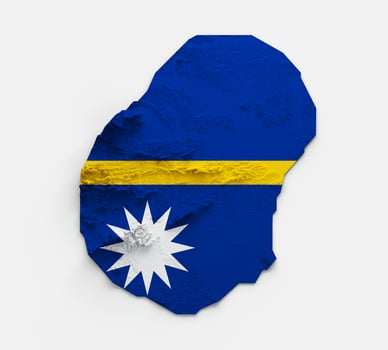 Nauru Map Flag Shaded relief Color Height map on white Background 3d illustration photo