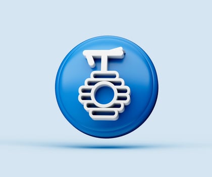 3d illustration of bee nest isolated on blue background photo