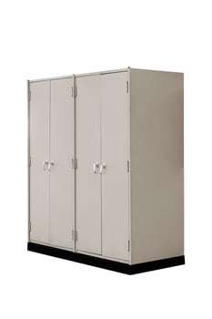 Steel filing cabinet isolated. photo