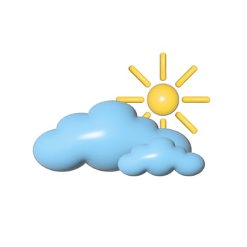 illustration of blue clouds and the sun - for design, printing, social networks, websites. photo