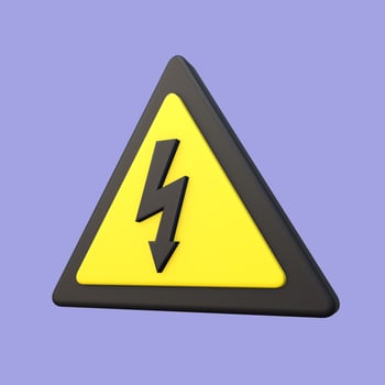 Stylized 3D High Voltage Sign Icon photo