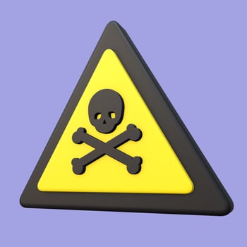Stylized 3D Toxic Sign Icon photo