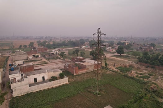 Aerial view of Kala Shah Kaku Village of Punjab Pakistan photo