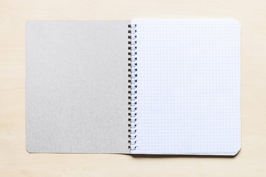 first squared page of open blank spiral notebook photo