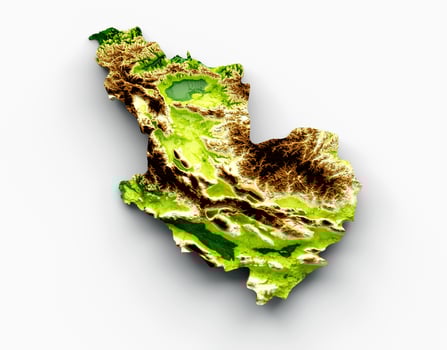 Madinah Map Shaded relief Color Height map on White Background 3d illustration photo