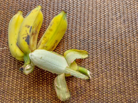 Peeled ripe banana. photo
