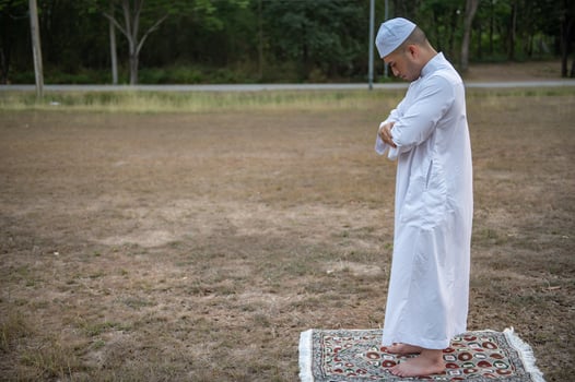 Asian islam man prayer,Young Muslim praying,Ramadan festival concept photo